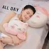 Söt Pink Sakura Cats Series Plush Toy Soft Cartoon Pillow Soffa Back Cushion Coin Purse Girl Birthday Present