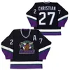 Nik1 27 Dave Christian Minnesota Moose Maglia da hockey nera Maglie da hockey su film Tutte cucite vintage nere