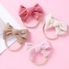 Accessoires pour cheveux 14 couleurs à la main Born Kids Bow Nylon Bandeaux Soft Headwear Elastic Head Band 2022