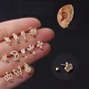 12 Pcs 20G 지르콘 귀 연골 Tragus 스터드 귀걸이 세트 여성과 소녀를위한 바디 피어싱 Jewerly