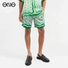 Casablanca homens de pingue-pongue de alta qualidade 22ss novos shorts de seda com cordão verão havaiano define camisas242I