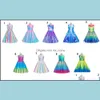 Kızlar Elbise Bebek Çocuk Giyim Bebek Annelik Kıyafetleri Denizkızı Elbise Çocuklar Kolsuz Balık Ölçeği Baskı Prens Dhjkx