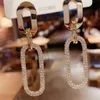 Charm Big Heart Crystal Hoop Earrings for Women Bijoux Geometric Rhinestones Earrings Statement Jewelry Gifts GC1179