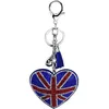 2022 Creative British and American Flag Pattern Key Rings with Filled Rhinestone Fashion Bag Pendant Ladies Luggage Car Accessories GCA12987