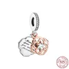 s925 Sterling Silver Charms DIY Letters Rose Gold Beaded Women's Fashion Pendants Original for New Bracelet Luxury Ladies Mom Jewelry Gifts7066528