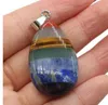 Pendant Necklaces Pendants Jewelry Fashion Natural Stone 7 Chakras Energy Water Drop Heart Rainbow Necklace Healing Meditation Reiki Cryst