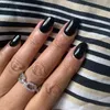 Moda punk miami cuba cadeia anéis para homens mulheres cor prata cor strass de hip hop jóias geladas anel de rua cubano