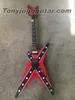 Wash Dim 333 Dimbag Darrell Red Confederate Flag Guitarra elétrica Floyd Rose Tremolo Bridge Whammy Bar Black Hardware Star Inlay