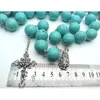 Pendant Necklaces Decorate The Walls Of Catholic Church Fashion Retro Style Nacklace 16mm Cross Necklace With Beads Friend GiftPendant