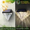 Solar Garden Decor Lamps Fence Light Outdoor Wall LED Diamond Lights Stair Lights IP44 Waterproof Step Lighting 2pack