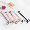 Factory wholesale 7 inch 18cm5 color stainless steel scissors aromatherapy candle fire extinguishing tool wick candles wicks scissors black rose gold