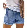 Sommar denim shorts mode rippade tryckta jeans lösa casual street kvinnors byxor pojkvän 220509
