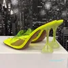 Qualità della moda Amina Shoes Clear Pvc Donna Fashion Rare Edition Muaddi Lupita Mule Sandali Tacco alto Pantofole Italia r858