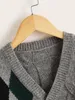 Toddler Boys Argyle Pattern Drop Shoulder Cardigan SHE01