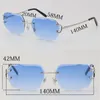 New Model Metal Rimless Diamond Cut Fashion Frames Male CT00920 Driving Optical C Decoration High Quality Designer Cat Eye Round E220A