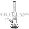 Verre Beaker Bong Dab Rig 4 UFO Perc Percolator 13 "Tall Heady Water Pipes Bongs Quartz Banger Bowl Oil Rigs Bubbler Fumer Pipe Épais