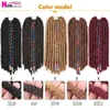 18" Soft Dreadlocks Crochet Braids Hair Goddess Faux Locs With Color Line Synthetic Braiding Extensions Expo City 220610