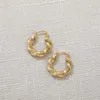 Hoop & Huggie Vintage Gold Color Thick Weave Twisted Earrings For Women Fashion Geometric Statement Round Circle Party JewelryHoop