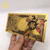 OnePiece figurki Monkey D Luffy Grandline mężczyźni Anime kolekcjonerska 5000000 jenów złota kolekcja banknotów złota moneta