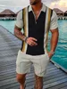 Men S Tracksuit 3D Print Zipper Polo Shirt T Shirt Shirts مجموعات الموضة قصيرة الأكمام 2 قطعة ملابس رياضية غير رسمية للرجال 22059213436