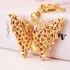 Keychains Creative Jewelry Pendant Key Chain Opal Butterfly Car Lady Bag Accessories Metal Melon Scissors Insect Chedychains