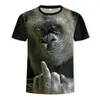 남자 티셔츠 남자 3D 패션 2022 여름 인쇄 동물 원숭이 티셔츠 짧은 소매 재미있는 디자인 캐주얼 탑 티셔츠 그래픽