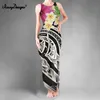 Noisydesigns Sexy Dress Women Party Night Club Wear Slit Vest Hibiscus Floral Lady Summer Bodycon Vintage Clothes Dropship 220627