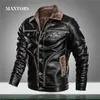 Männer Lederjacke Samt Casual PU Mantel Winter Männlich Dicke Fleece Militär Motorrad Jacken Multi-tasche Plus Größe 201218