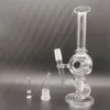 Effacer 10 pouces main tenir verre eau narguilé Portable fumer Bong avec trous huile Dab Rigs tuyaux