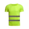 Мотоциклетная одежда Летняя флуоресцентная светоотражающая футболка для безопасности с коротким рукавом с высокой видимость