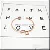 Bangle Armband smycken 26 Letter Rose Gold Sier Simple Style Knutt Heart Girl Fashion Zinc Alloy Round Pendant Drop Delivery 2021 ST2BQ