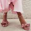 RIBETRINI Luxury Quality Open Peep Toe Bowknot High Heel Sandals Party Dress Wedding Summer Shoes 220602