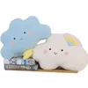 Mignon émotion visage météo oreiller en peluche tonnerre nuages sombres arc-en-ciel blanc nuage bébé lit chambre décor maison J220704