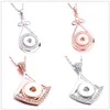 Collana con bottone a pressione in cristallo oro argento moda 18 mm Ginger Snaps Bottoni Charms con catena in acciaio inossidabile Collane per gioielli da donna