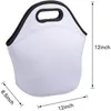 DHL favorece a sublimação em branco reutilizável bolsa de bolsa de neoprene reutiliza bolsas mole isoladas com design de zíper para a escola de trabalho fy8090495