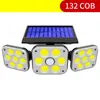 Party Supplies New solar wall light LED three-head rotatable outdoor waterproof human body induction garden street light