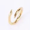 Nail Ring Love Rings Anillos de diseñador para mujeres Joyas Titanio Acero Single Fashion Street Hip Hop Casual Pare Classic Gold Silver Rose Opcional Size5-10