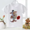 Imprimir dibujos animados ropa de bebé patrón camiseta niños y niñas camisa blanca suave oddler verano moda estilo op niños 220620