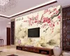 Wallpapers Custom Any Size Great Wall Plum 3D Po Flower Selfklevende Muurschildering Slaapkamer Woonkamer TV Schilderij Waterdicht