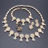 Dubai Women Gold Color Jewelry Sets African Wedding Bridal Ornament Gifts for Saudi Arab Necklace Earrings Set