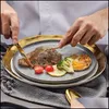 Dijksiesets keuken eetbar huizen tuin 24 stks/set luxe sier gouden bestek set flatware servies dhrsp