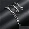 Ketten Halsketten Anhänger Schmuck Männer Gold Edelstahl Kubanische Verbindung Kette Titanium schwarzer Sier Hip Hop Halskette M Drop Lieferung 2021 3gq