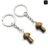 Natuursteen Key Ketting Ring Ring Mushroom Keychains Leuk mini -standbeeld Charms Keychain Hanger Mooie sleutelhanger voor MKI Car Bag Ornament