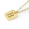 Подвесные ожерелья золото начальное письмо ожерелье A-Z Tag Alphabet Pendants Письма из нержавеющей стали мужчины женские ювелирные украшения