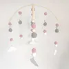 Dekoracyjne przedmioty figurki nordyckie wiatrowe dzwonki dziewczyny chłopcy sypialnia mobilna Filc Ball Bell Bell Drewniane koraliki wisior dziecięcy pokój dziecięcy