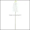 Decorative Flowers Wreaths Festive Party Supplies Home Garden 100Cm Butterfly Orc Branch White Pu Phalaenopsis Artificial Wedding Centerpi