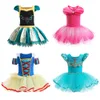 Vestido infantil saia de dança de gaze de algodão infantil vestido de performance menina tutu princesa vento