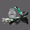 Wholesales Popular Mini 5 Inch Pyrex Glass Oil Burner Pipes Silicone Solid Goose Pattern Glass Handle Spoon Pipes Straight Type Smoking Accessories With Bowl