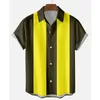 Striped Shirts for Men Button Up Short Sleeve Blouse Men's 50s Shirt Vertical Plus Size S-6XL Mens Bowling Dress 220322