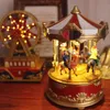 Decoratieve objecten beeldjes carrousel ferris wiel muziek doos meisjes verjaardagscadeautjes